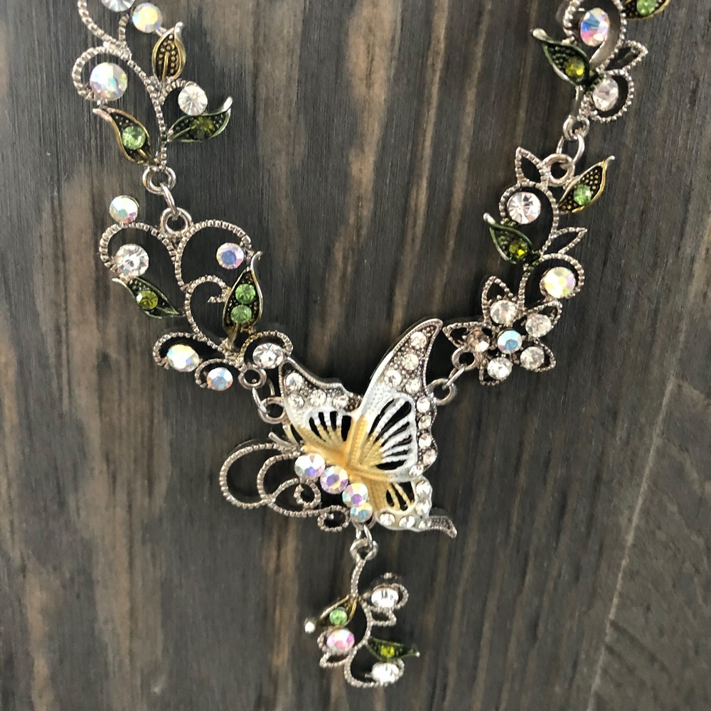 Australian Crystal Butterfly Necklace